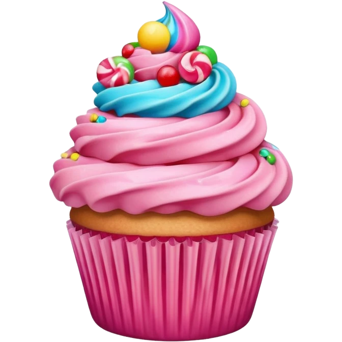 Cupcake with pink icing emoji