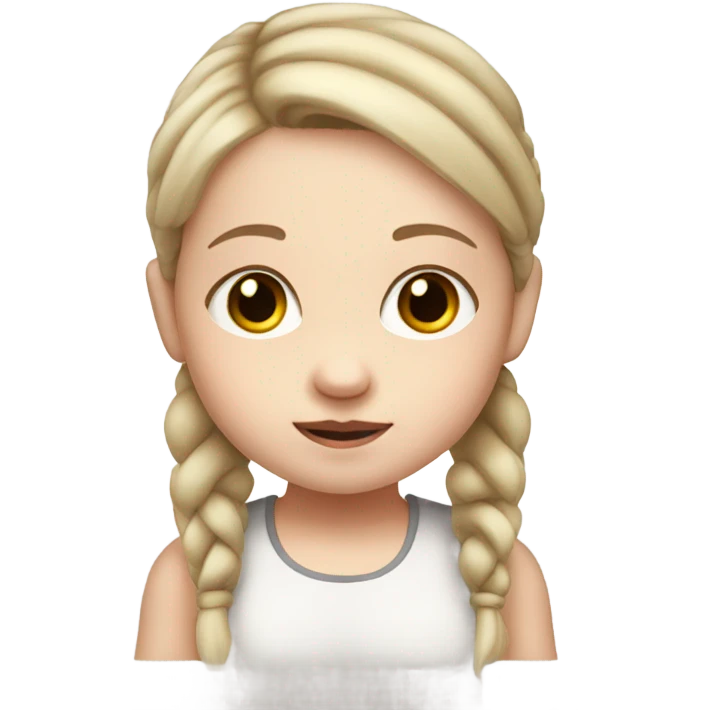 pale white toddler girl with brown straight pigtails and big black eyes not blonde no blonde hair NO BLONDE HAIR emoji