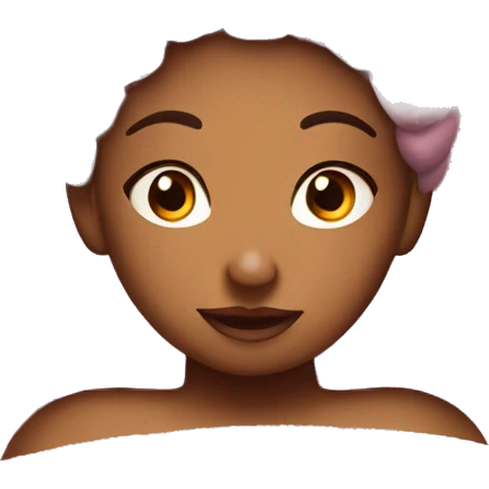 a girl laying down in bed with a messy bun with a pink fuzzy comfy blanket on top of her , make the girl really pretty  emoji