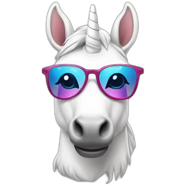 Licorne avec des lunettes de soleil et en String emoji
