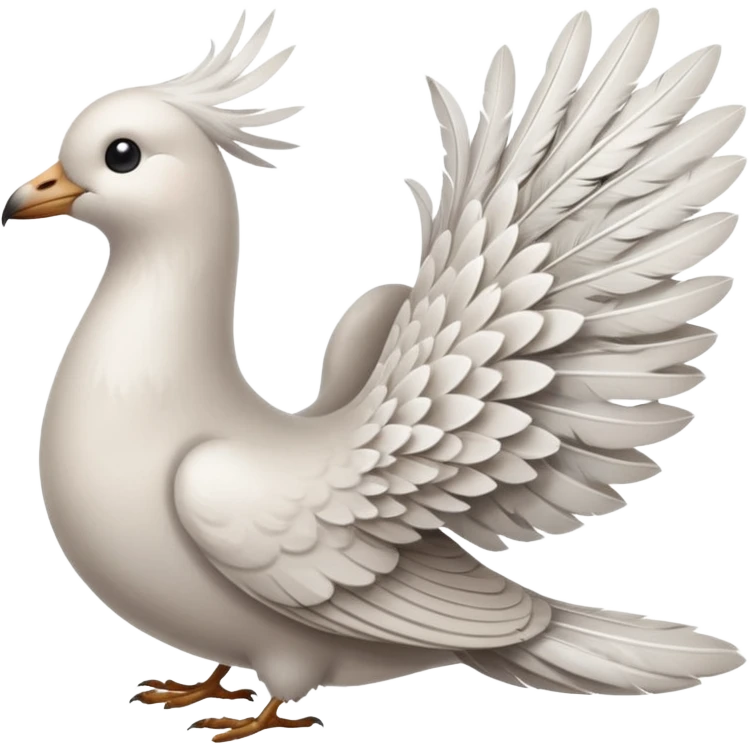 A dovetail consisting of white feathers. Tail only. emoji