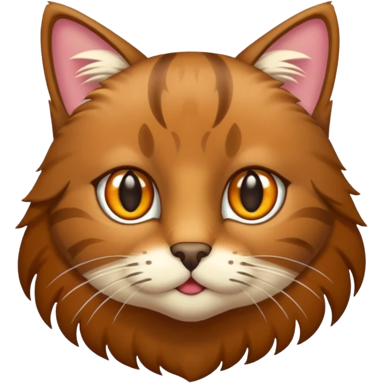 eine braune flauschige niedliche katze  emoji