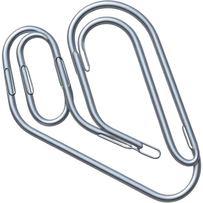 Realistic, silver paper clip emoji