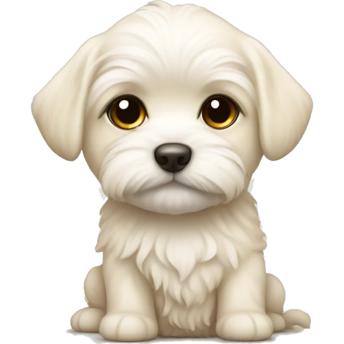 maltese puppy cream color  emoji