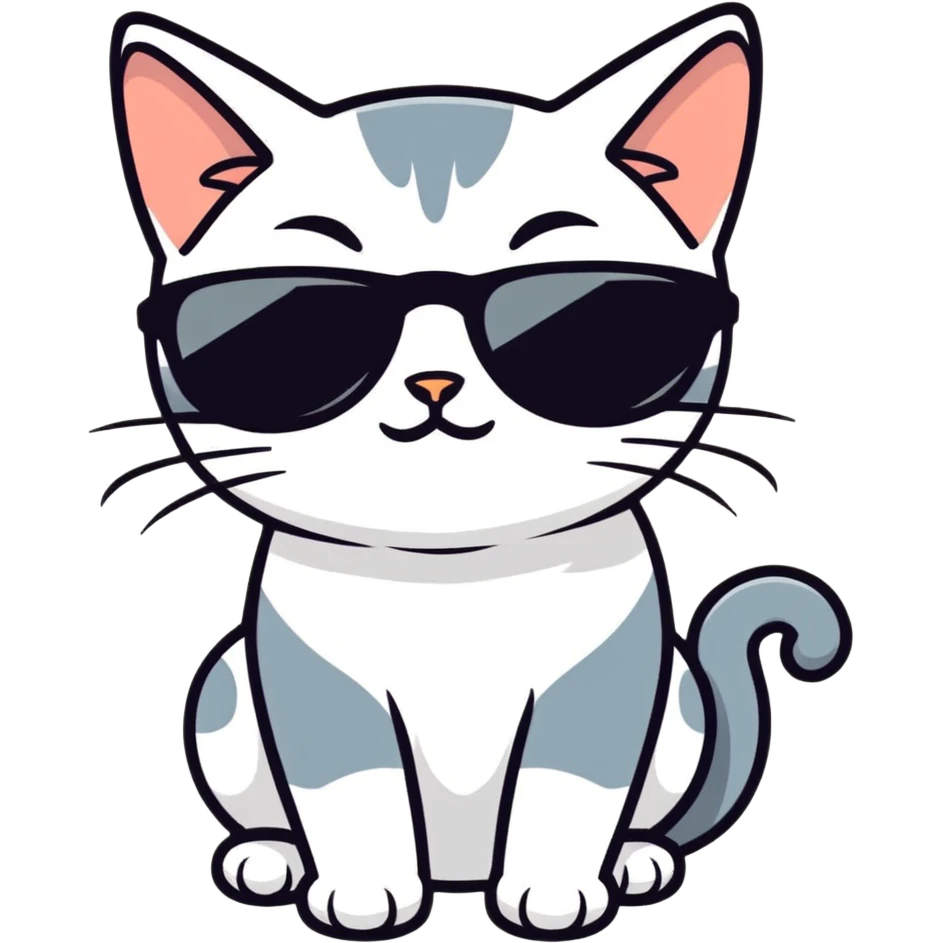 Cat with sunglasses emoji