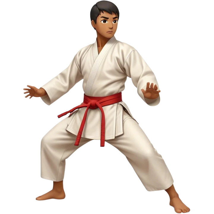 Cinematic Realistic Kung Fu Action Emoji, depicted as an epic martial arts scene with a master executing a precise move in traditional attire, rendered with fluid motion and vibrant textures under dramatic high-contrast lighting. emoji