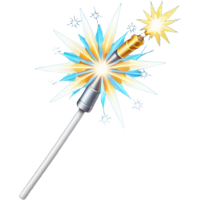 white sparkler on a stick emoji