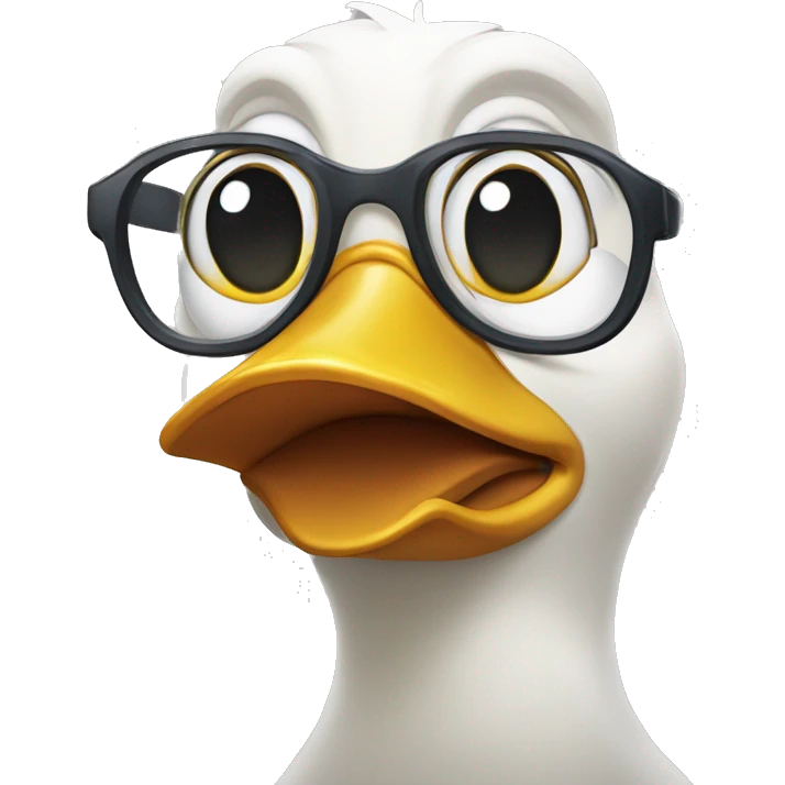Annoyed duck peering over glasses emoji