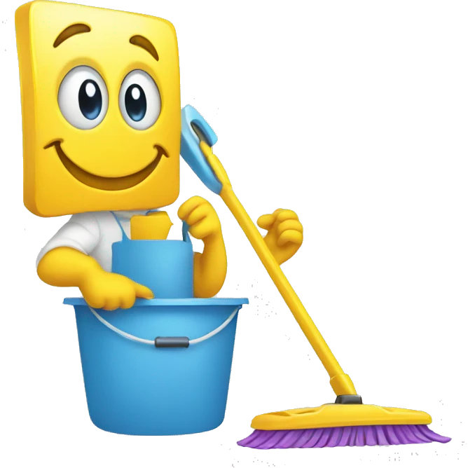 cleaning smiley face emoji