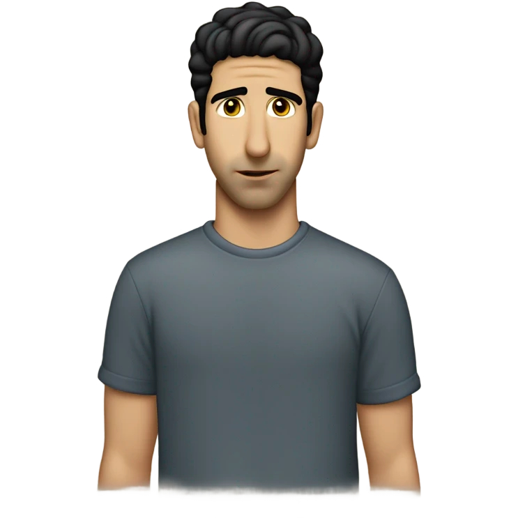 David Schwimmer younger with no facial hair, sad emoji
