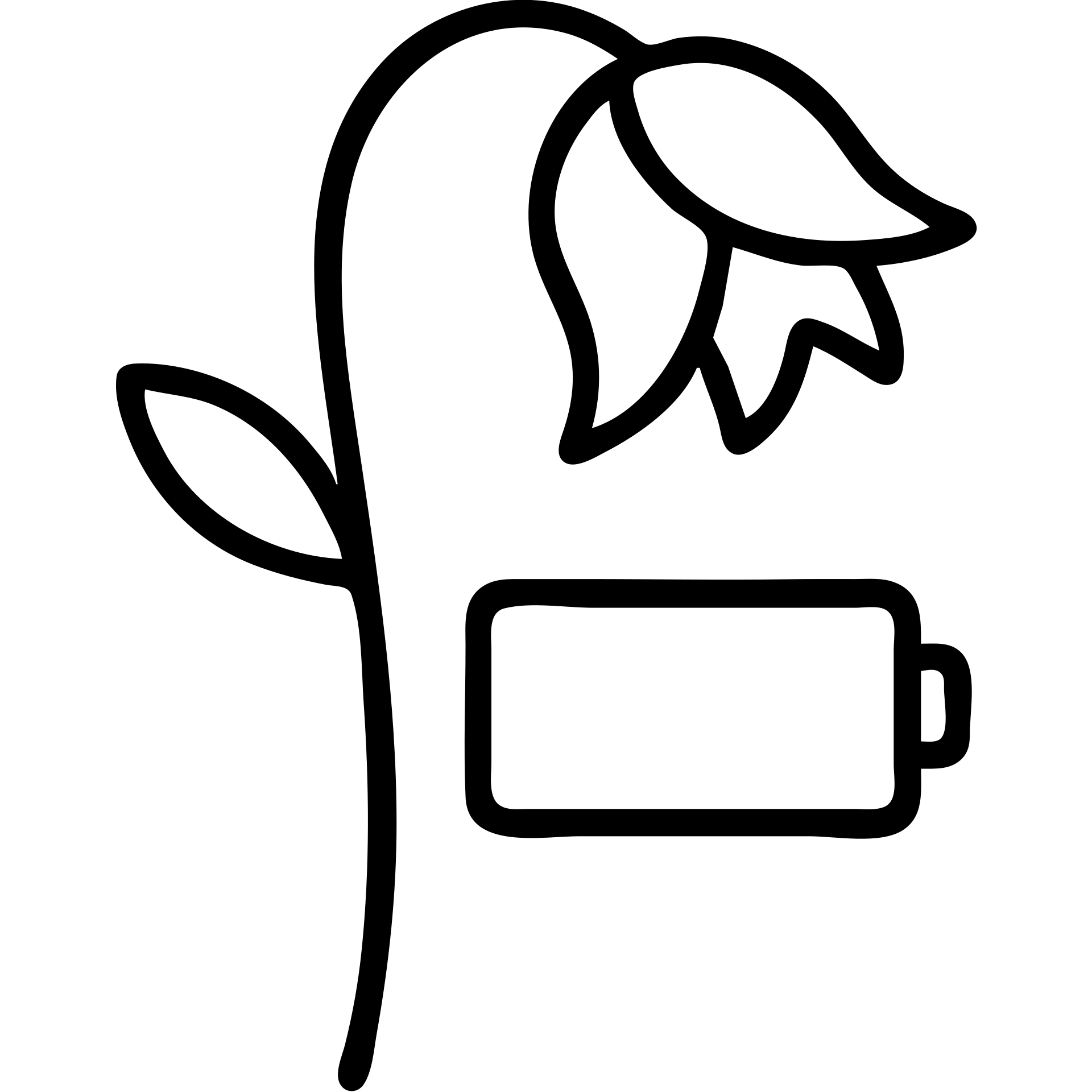 Combined icon of a wilted rose flower with a low battery symbol incorporated into the stem emoji