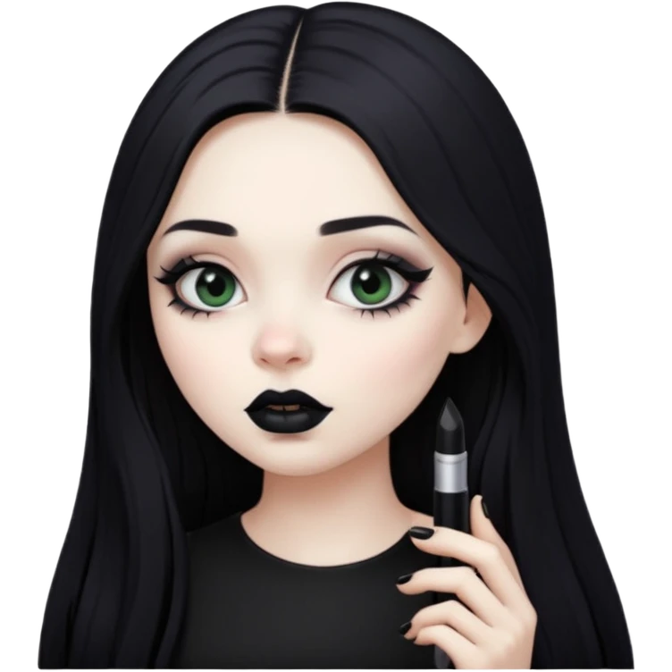 gothic girl makes up emoji
