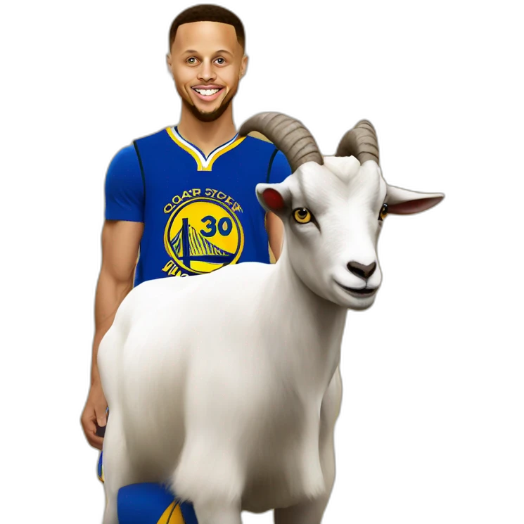 stephen curry with a goat emoji