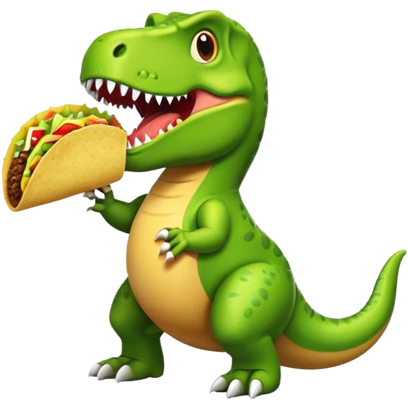 T-Rex eating a taco emoji