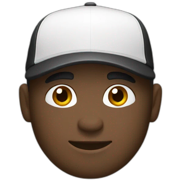 Black with white cap  emoji