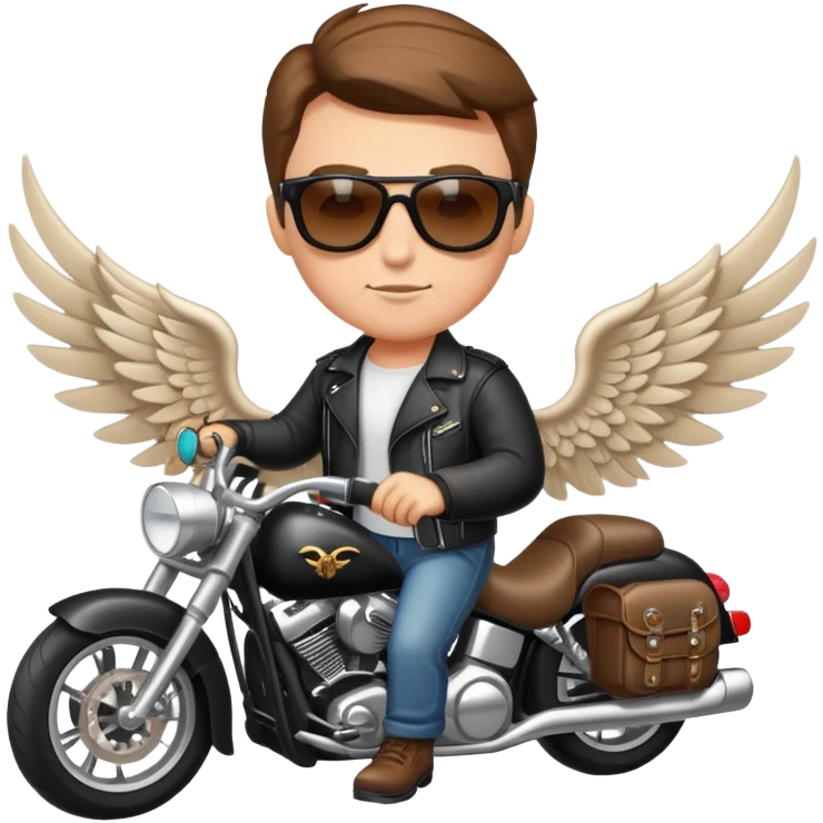 Biker with wings wearing sunglasses  emoji