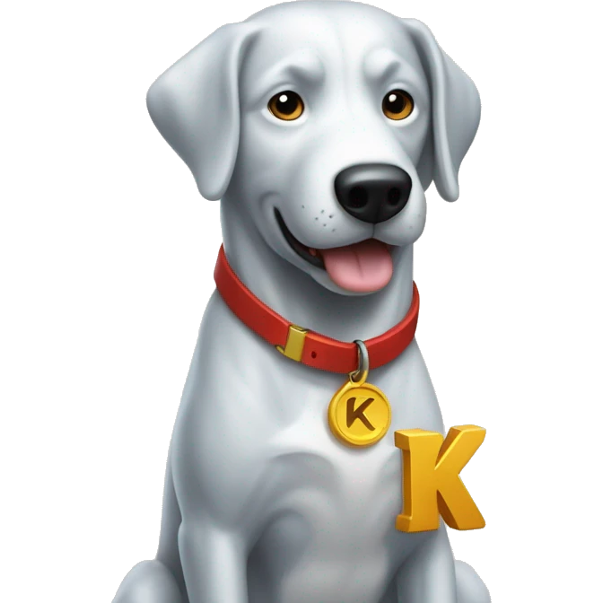 krypto the superdog, letter K on dogtag emoji