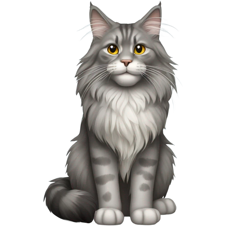 Maine coon grey emoji