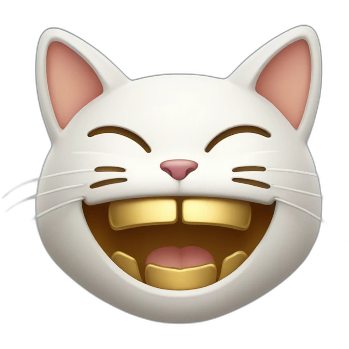 smiling cat face with gold teeth emoji