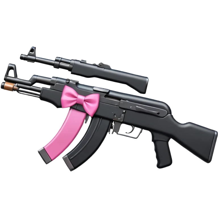 All black Ak47 with pink bow on it  emoji