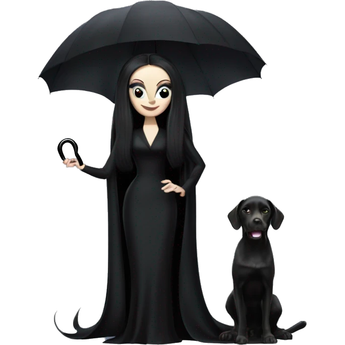 Fun Morticia Addams at a rainy funeral holding umbrella. funeral veil,gloves, holding small clutch.Palm Beach Honey Barbie  emoji