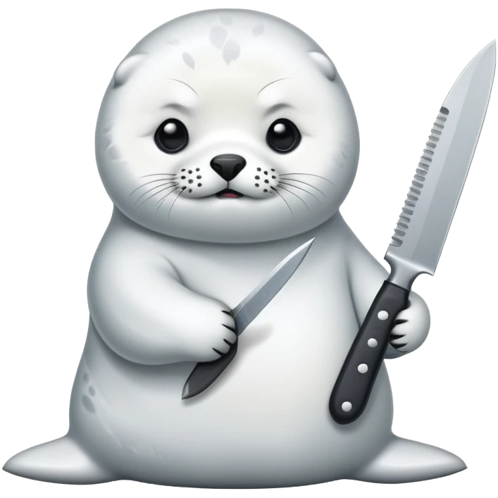 harp seal with knife emoji