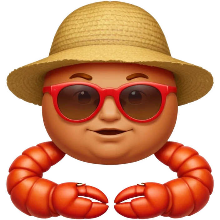 fat British person on holiday with a bright red sunburn all over his body, like a lobster or tomato emoji