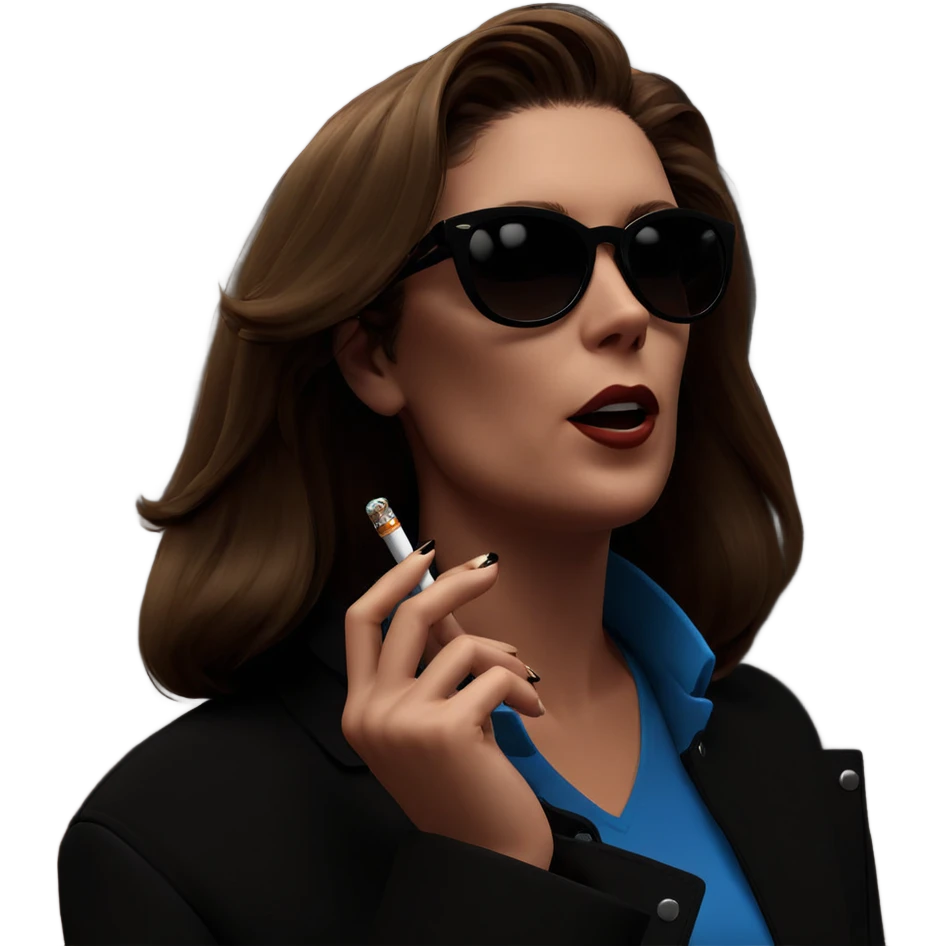 smoking girl with sunglasses emoji