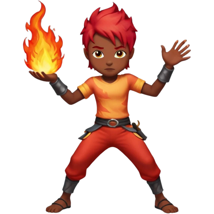 Avatar fire and ash boy emoji
