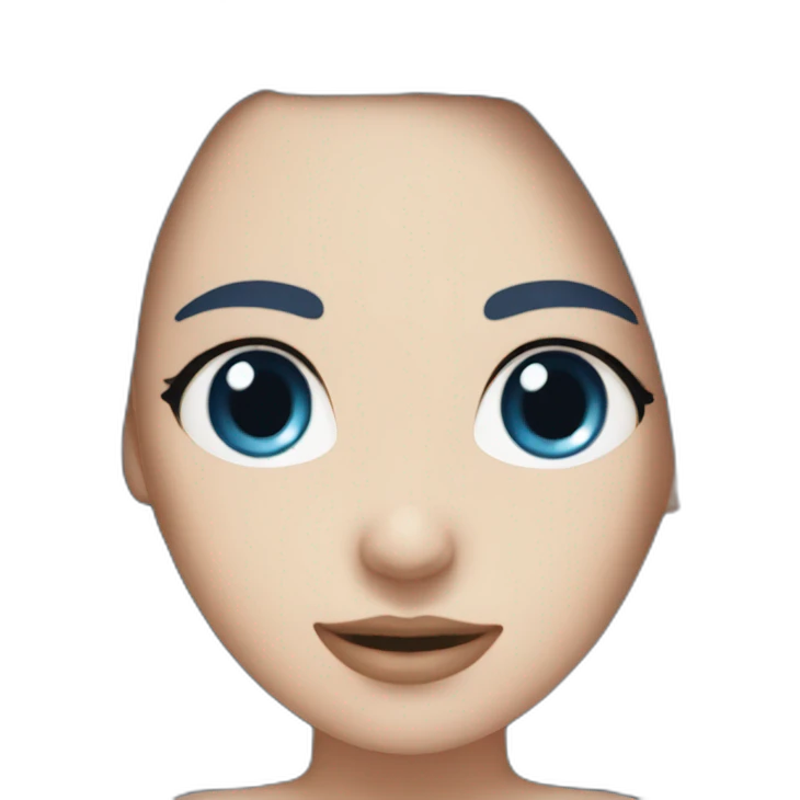 dark blue hair white girl with bikini emoji