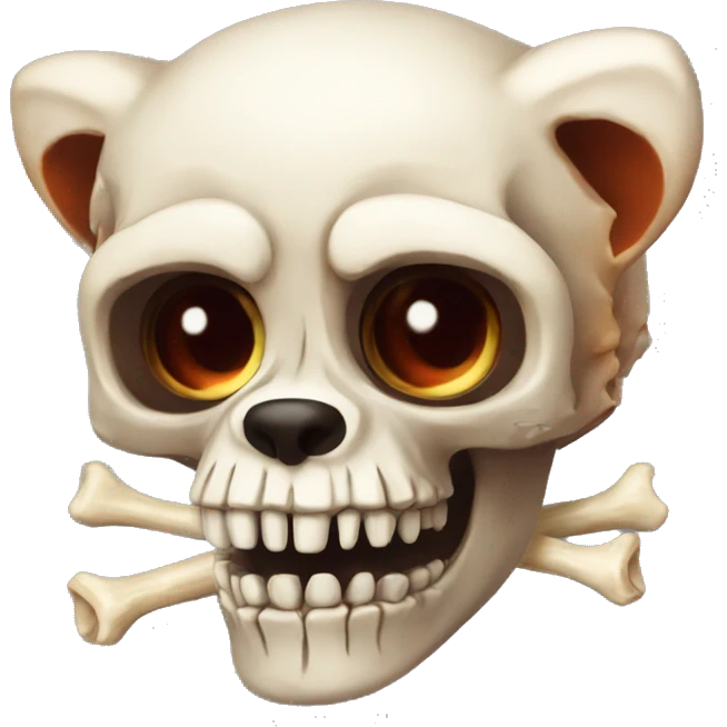 red panda skeleton skull bones emoji