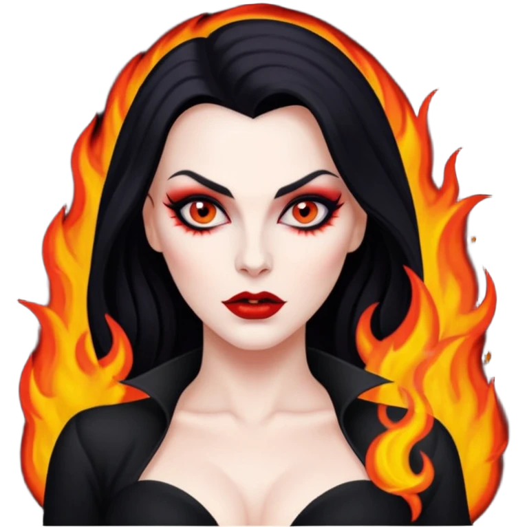 Vampira mulher bonita sexy pegando fogo emoji