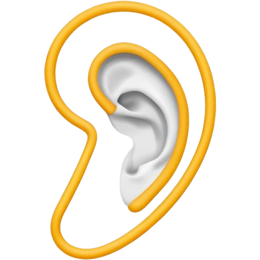 ear with a line through it, symbolizing 'ignore' emoji