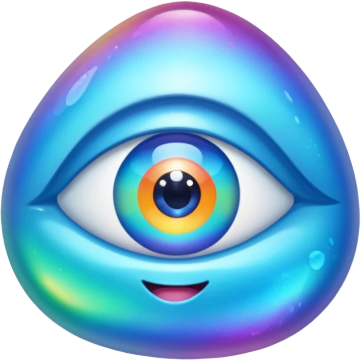 colorful minerals with eyes and mouth emoji