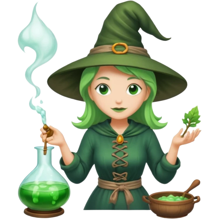 green witch cooking potion emoji
