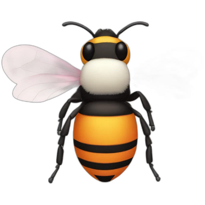 pink white and orange bumblebee emoji