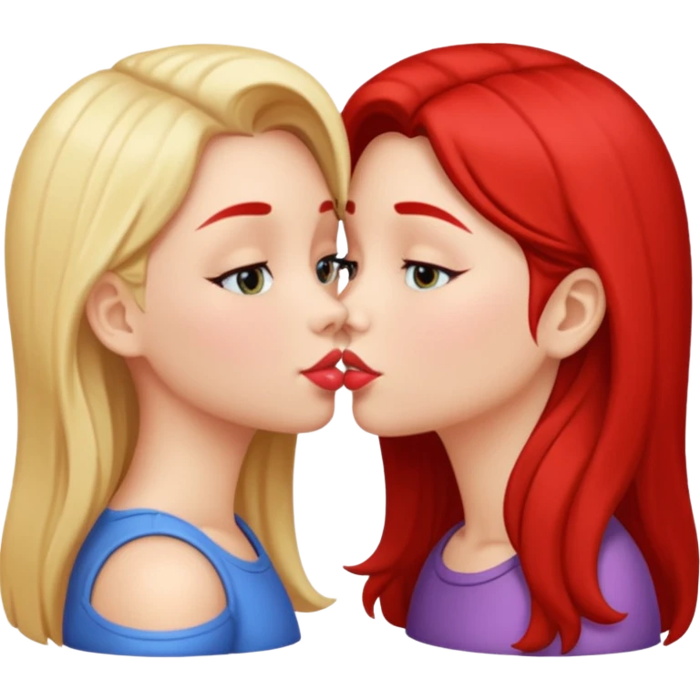 Two girls kissing  emoji