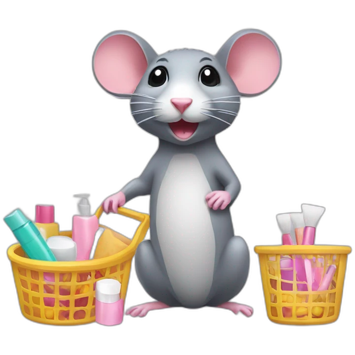 rat shopping for cosmetics emoji