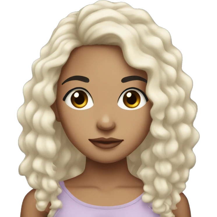 lightskin cute girl with black hair  emoji