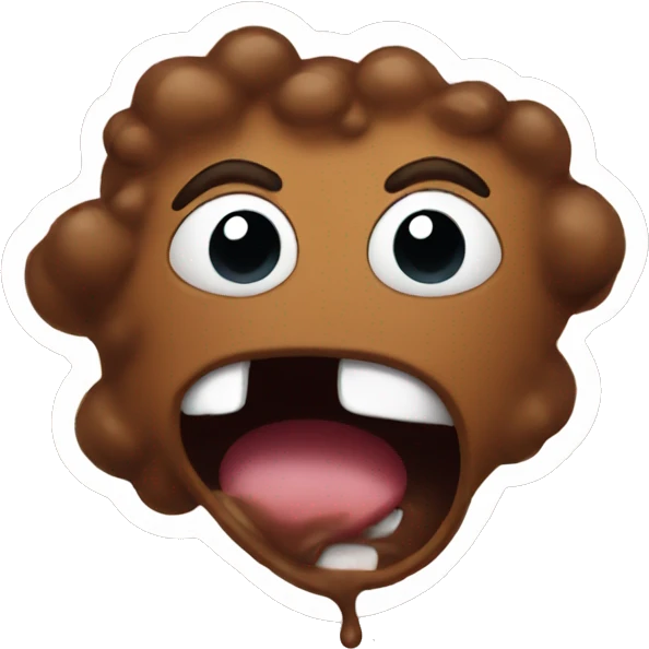 Scared poop emoji