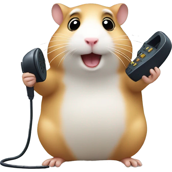 hamster calls on the phone emoji