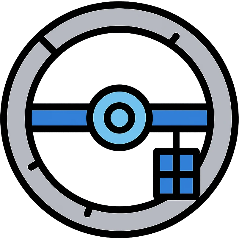 Elysium space station, stylized icon, simplified ring shape, metallic and blue accents, minimalistic sci-fi emoji