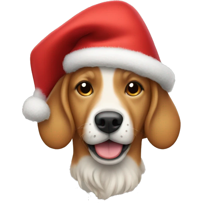 Dog in a New Year's red hat emoji