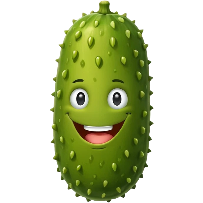 Smiling pickle emoji