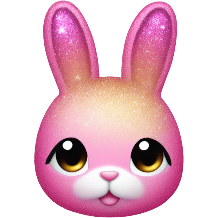 Pink ombre bunny with glitter  emoji