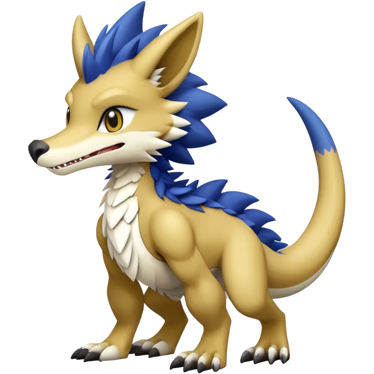Cute Chibi Lombax-Sergal-Vernid-Fakemon full body emoji