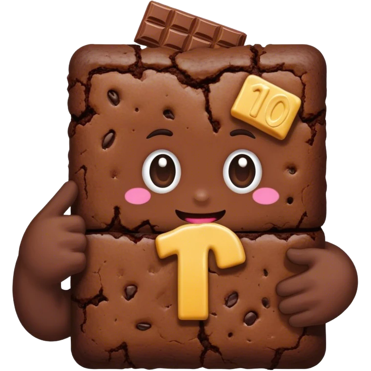 A food brownie holding up the number 10 emoji