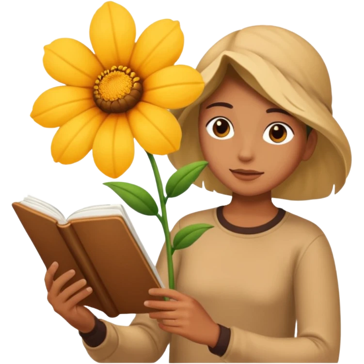 someone who's reading a panel to learn about a big tree/plant/flower emoji