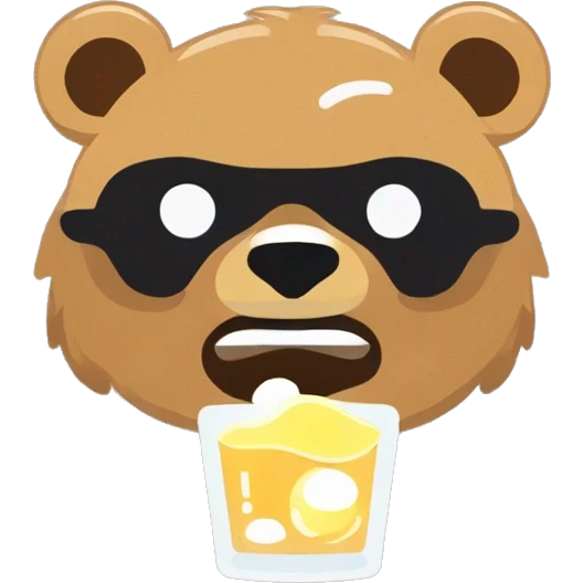drunk bear with one eye shut emoji
