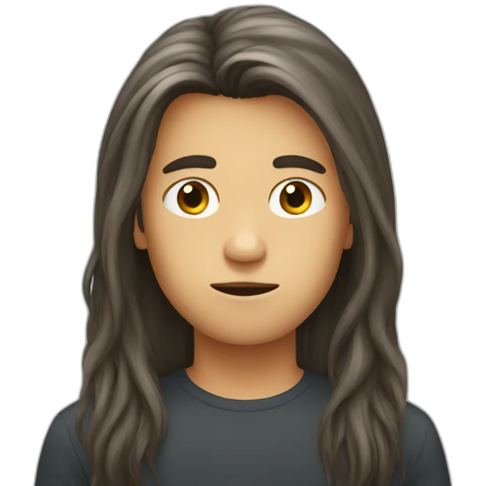 long hair boy with insecurities emoji